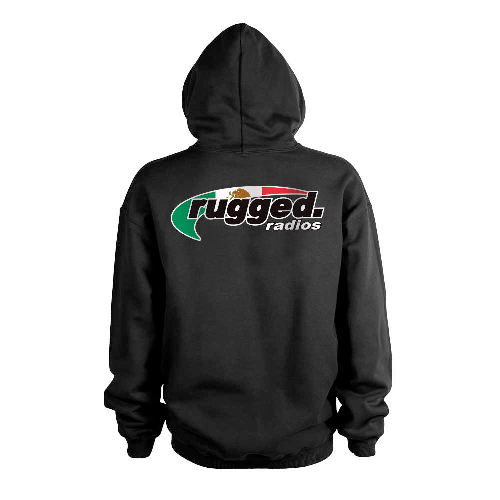 Rugged Radios MEXICAN FLAG Pullover Hoodie - Black - MD