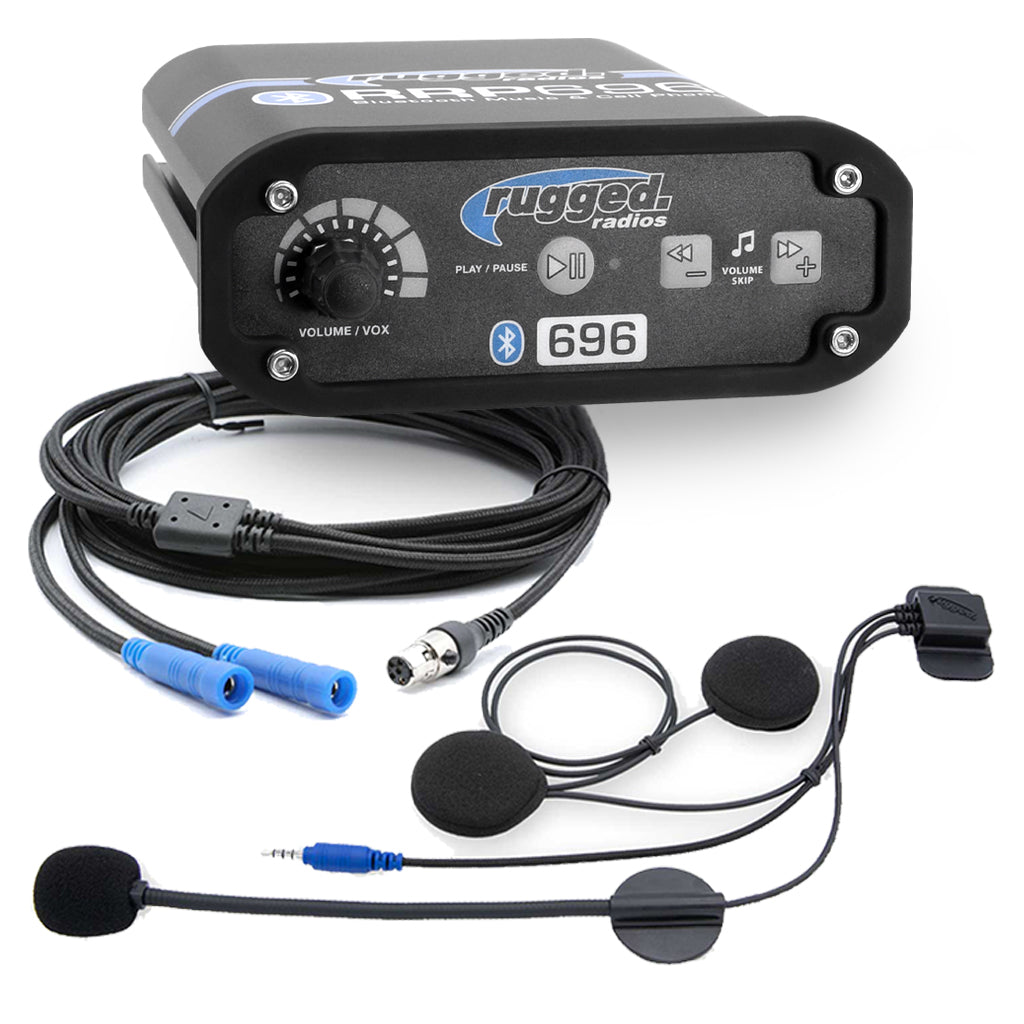 Bluetooth intercom system for two people, includes Super Sport cables and helmet kits for clear communication.