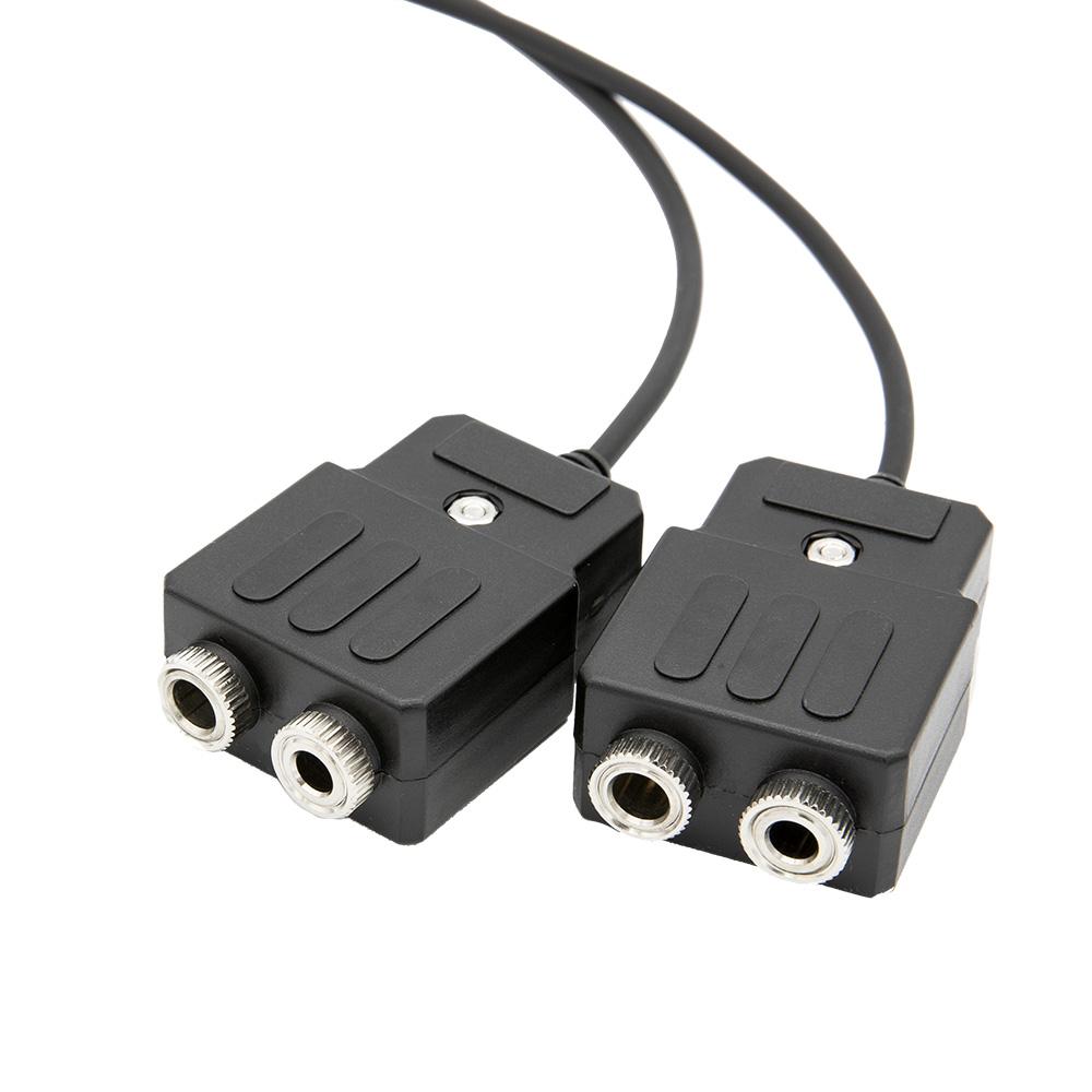 2 Place Aviation intercom expansion adaptor for RRP2EX with dual audio jacks for connecting additional headsets.