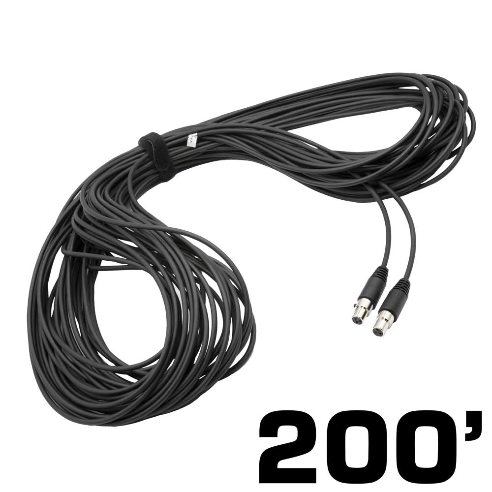200-foot 3-pin to 3-pin straight cord for H85 linkable headsets, designed for reliable audio connections.