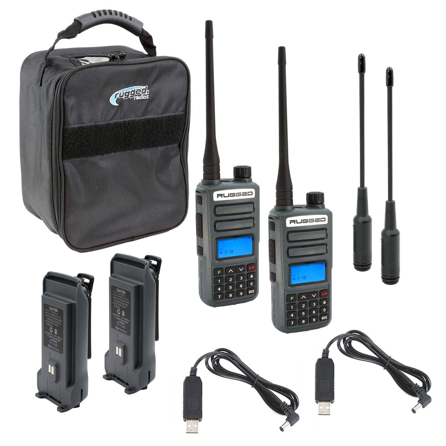 Adventure Pack - Rugged GMR2 PLUS - GMRS and FRS Two Way Handheld Radios with Accessories