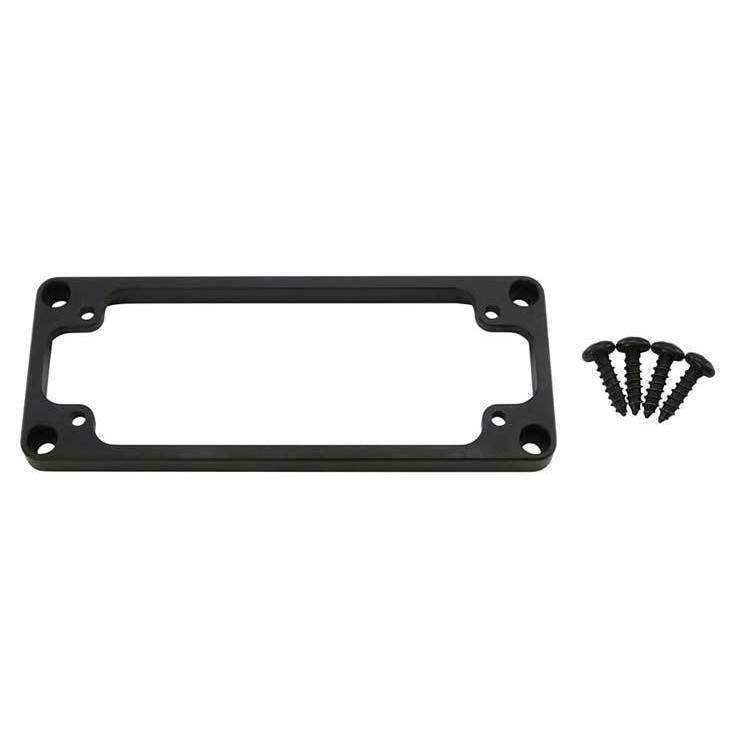 Billet panel mount bezel for rugged intercoms with four screws included for secure installation.