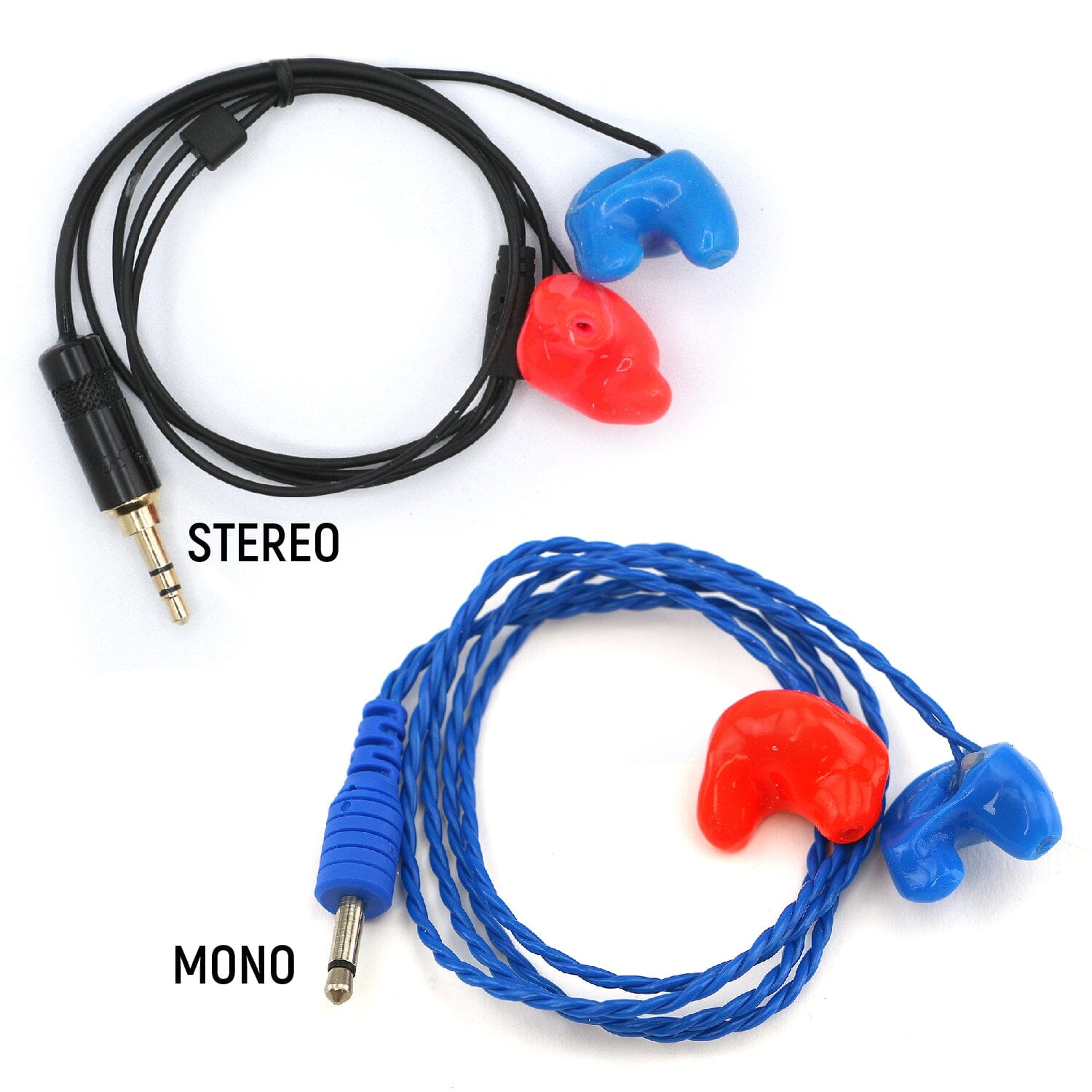 Challenger Semi-Custom Molded Ear Bud Speakers with 1/8 Plug - Mono