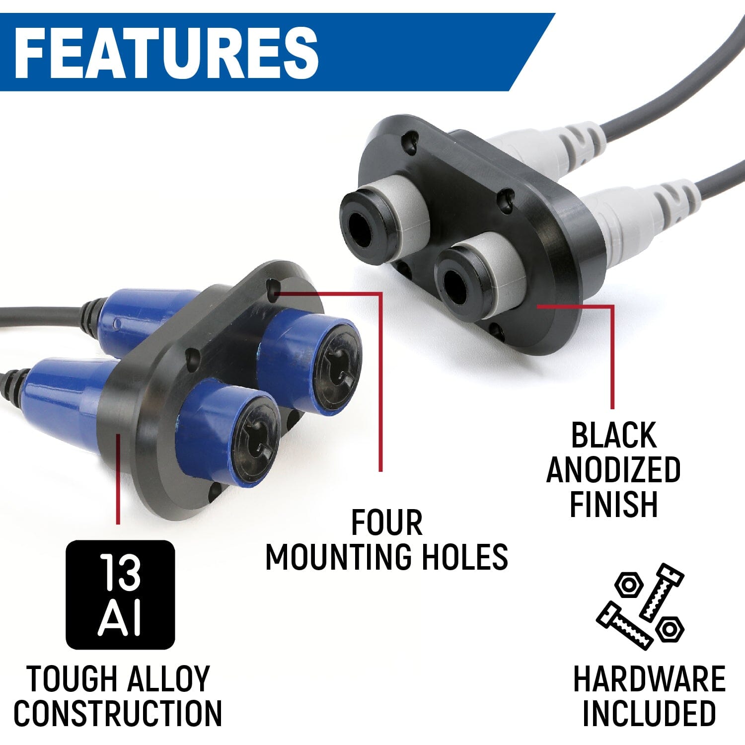 Dual Headset / Helmet Jack Flush Mount - STX Stereo