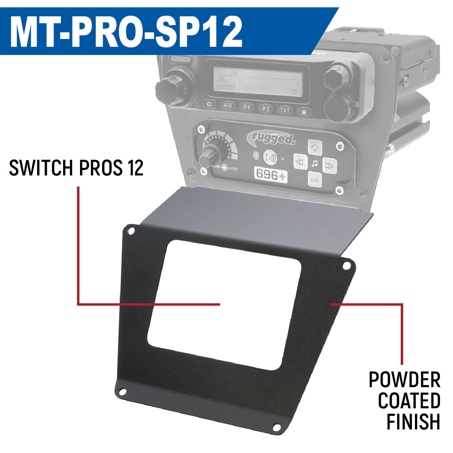 Lower Accessory Panel for Polaris RZR PRO XP RZR Turbo R and RZR PRO R Dash Mount Radio and Intercom - Scosche M8RIX