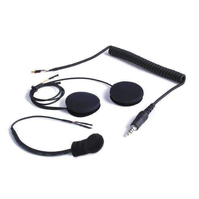 Peltor 4-Conductor Helmet Kits - Mic / 1/8 Ear Bud Jack / Coil Cord / Straight