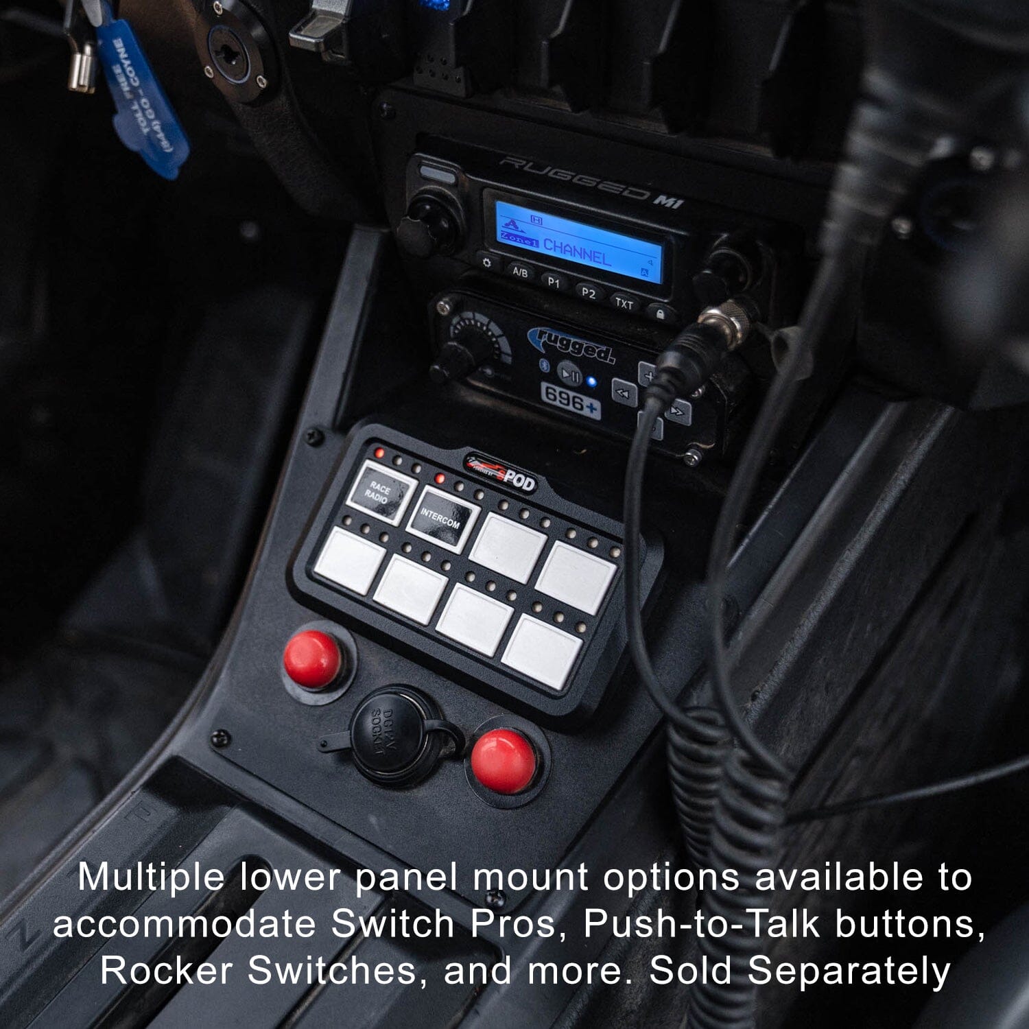 Polaris RZR PRO XP - Turbo R - Pro R - Complete Communication Kit with Bluetooth Intercom and 2-Way Radio - 696 PLUS Remote Head / G1 GMRS / Radio Side Mount