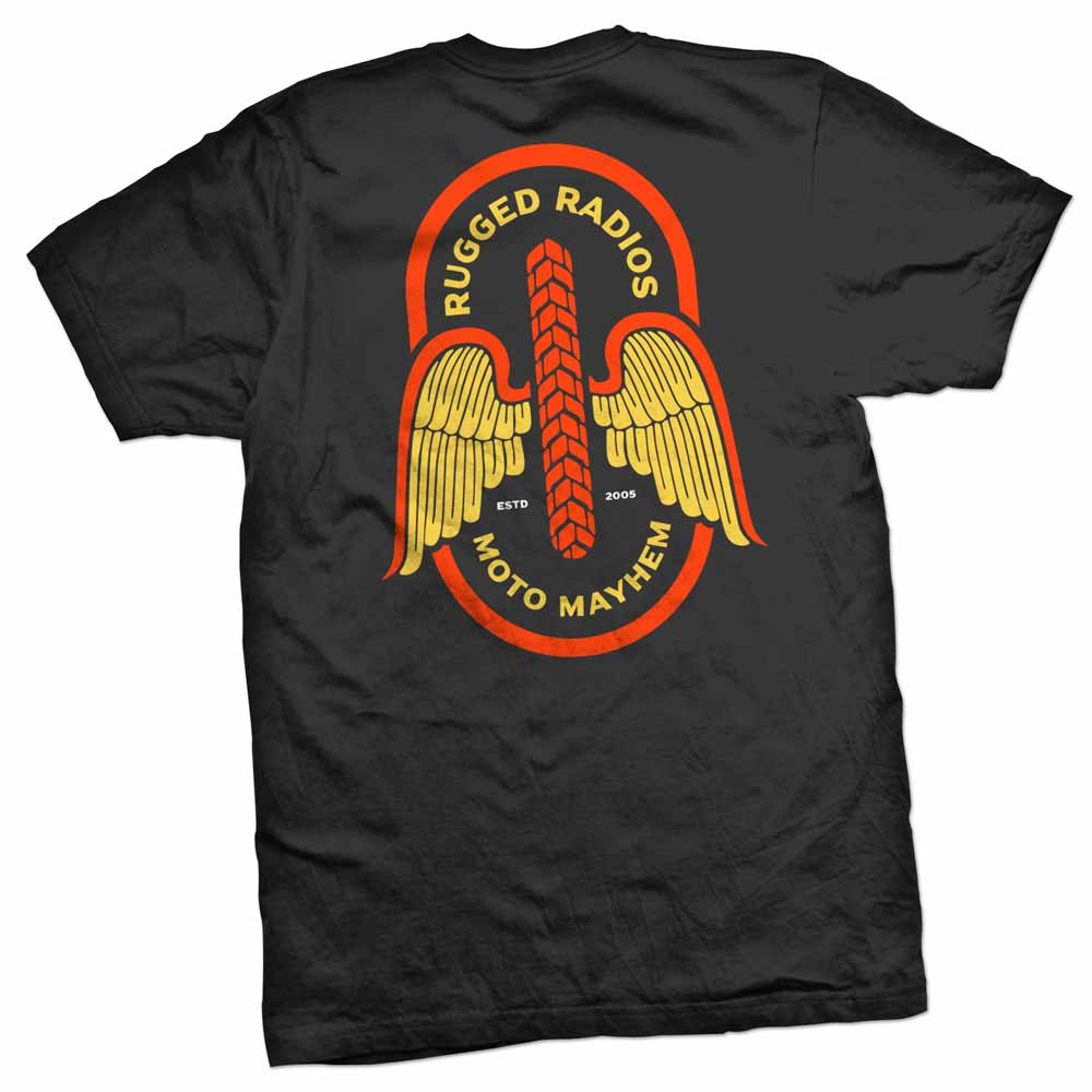Rugged Radios MOTO MAYHEM T-Shirt - Black - XXL