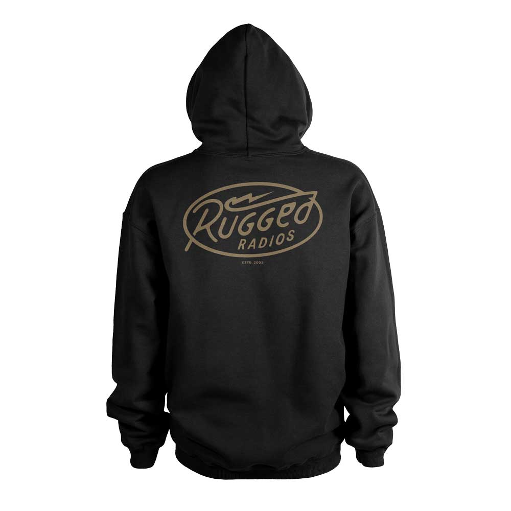 Rugged Radios BOLT Pullover Hoodie - Black - Medium