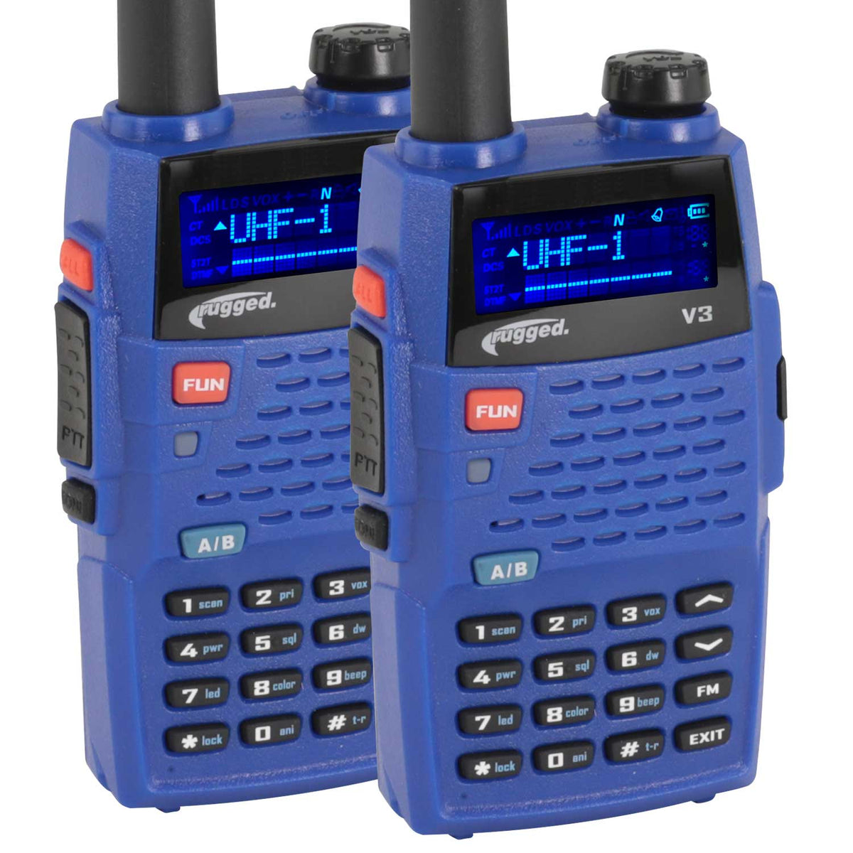 2 PACK - Rugged V3 - Business Band Two Way Handheld Radio - Analog Only