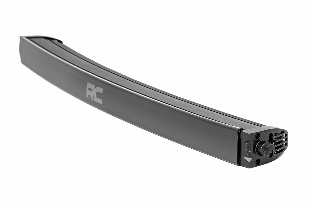 ROUGH COUNTRY 30-INCH CURVED CREE LED LIGHT BAR - (SINGLE ROW | BLACK SERIES W/ COOL WHITE DRL)