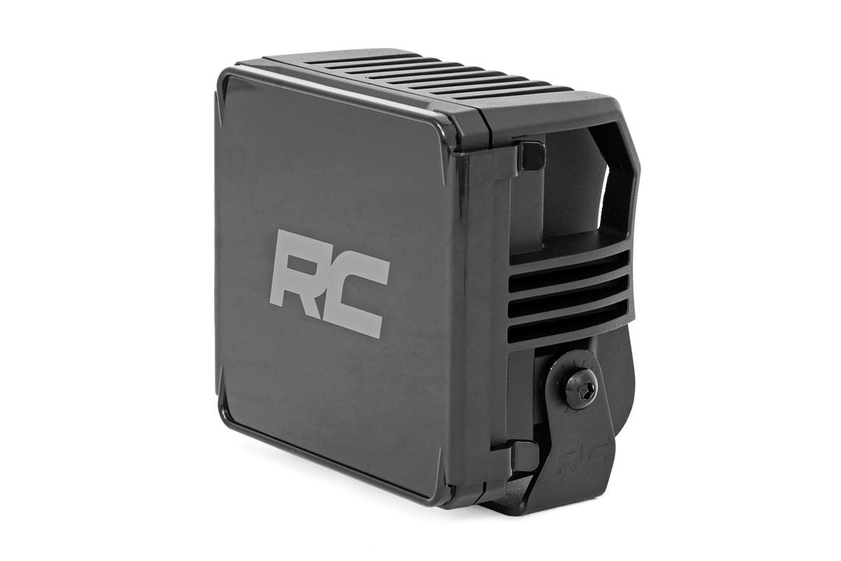 ROUGH COUNTRY 4-INCH SQUARE CREE LED LIGHTS - (PAIR | CHROME SERIES W/ COOL WHITE DRL)