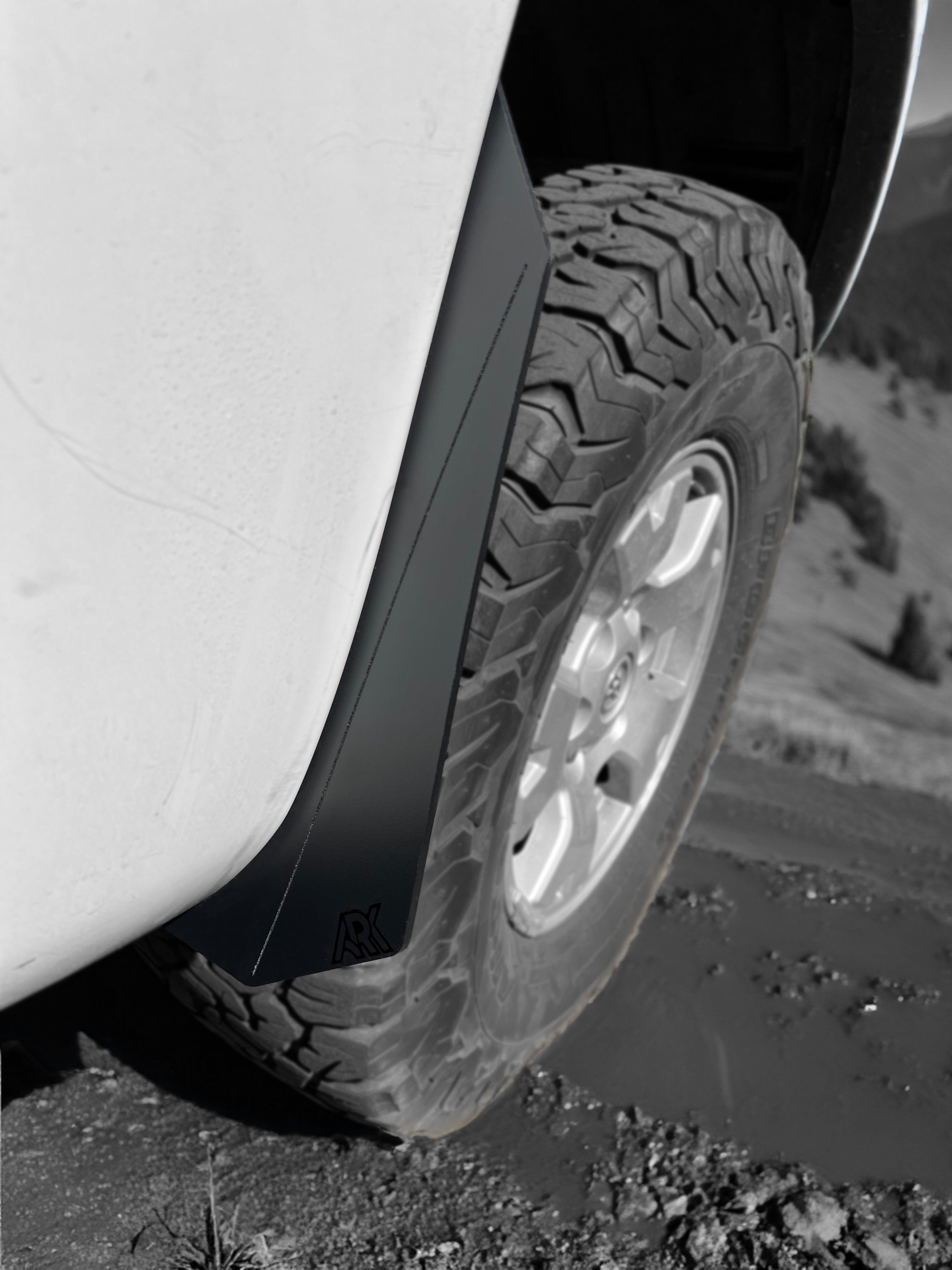 TriXpoly splash guards for 2005-2015 Toyota Tacoma, designed for offroad protection and durability.