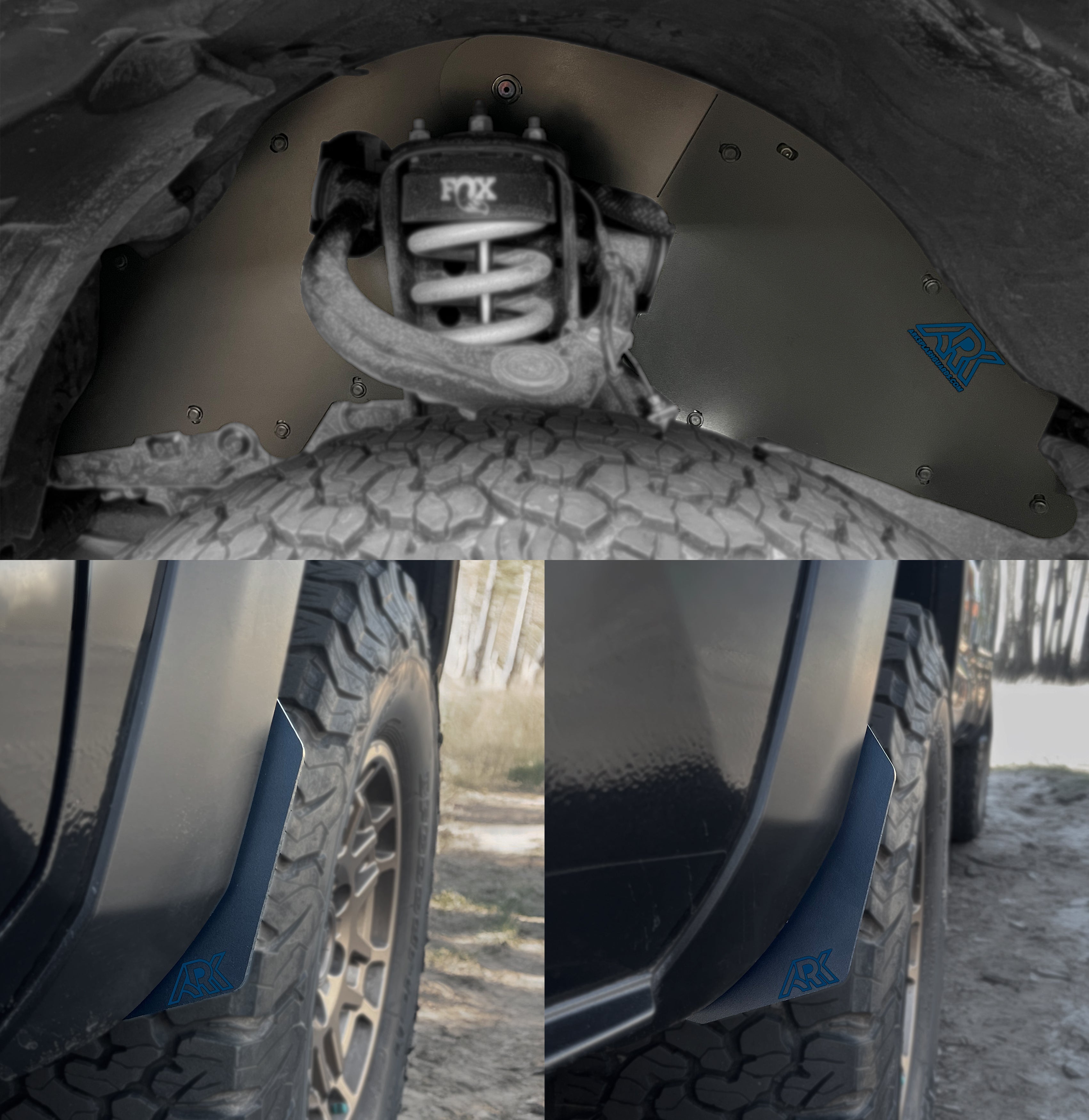 2016-2023 Toyota Tacoma TriXpoly bundle featuring durable underbody protection and stylish fender flares for offroad performance.