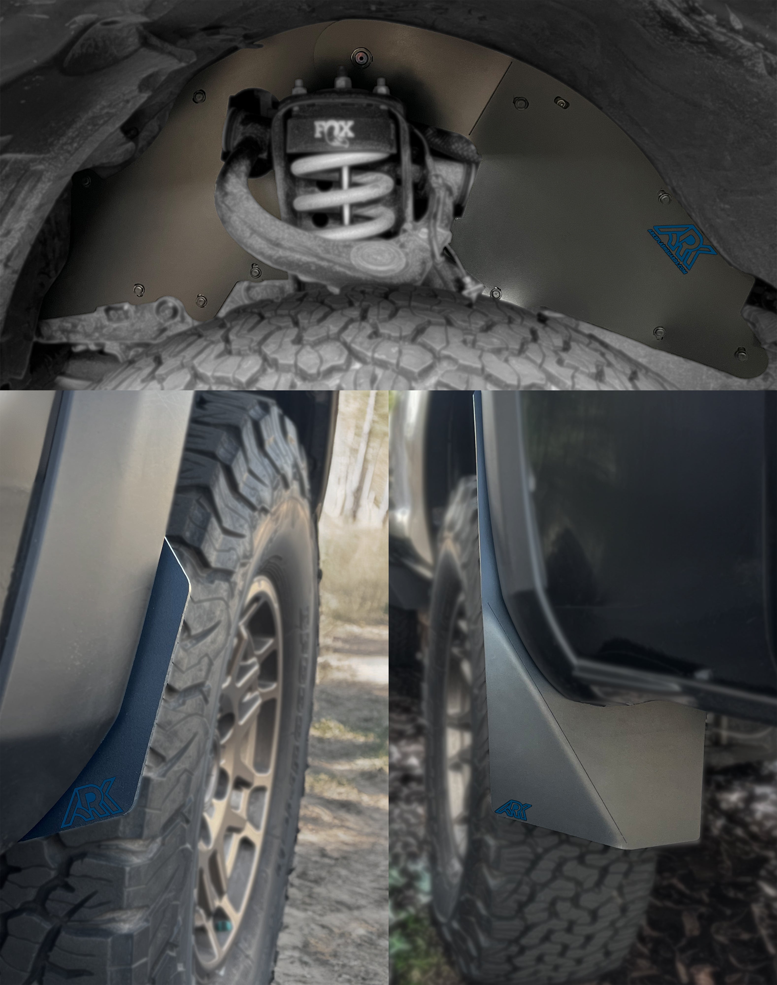 Toyota Tacoma TriXpoly bundle featuring durable fender liners and mud flaps for enhanced off-road protection and style.