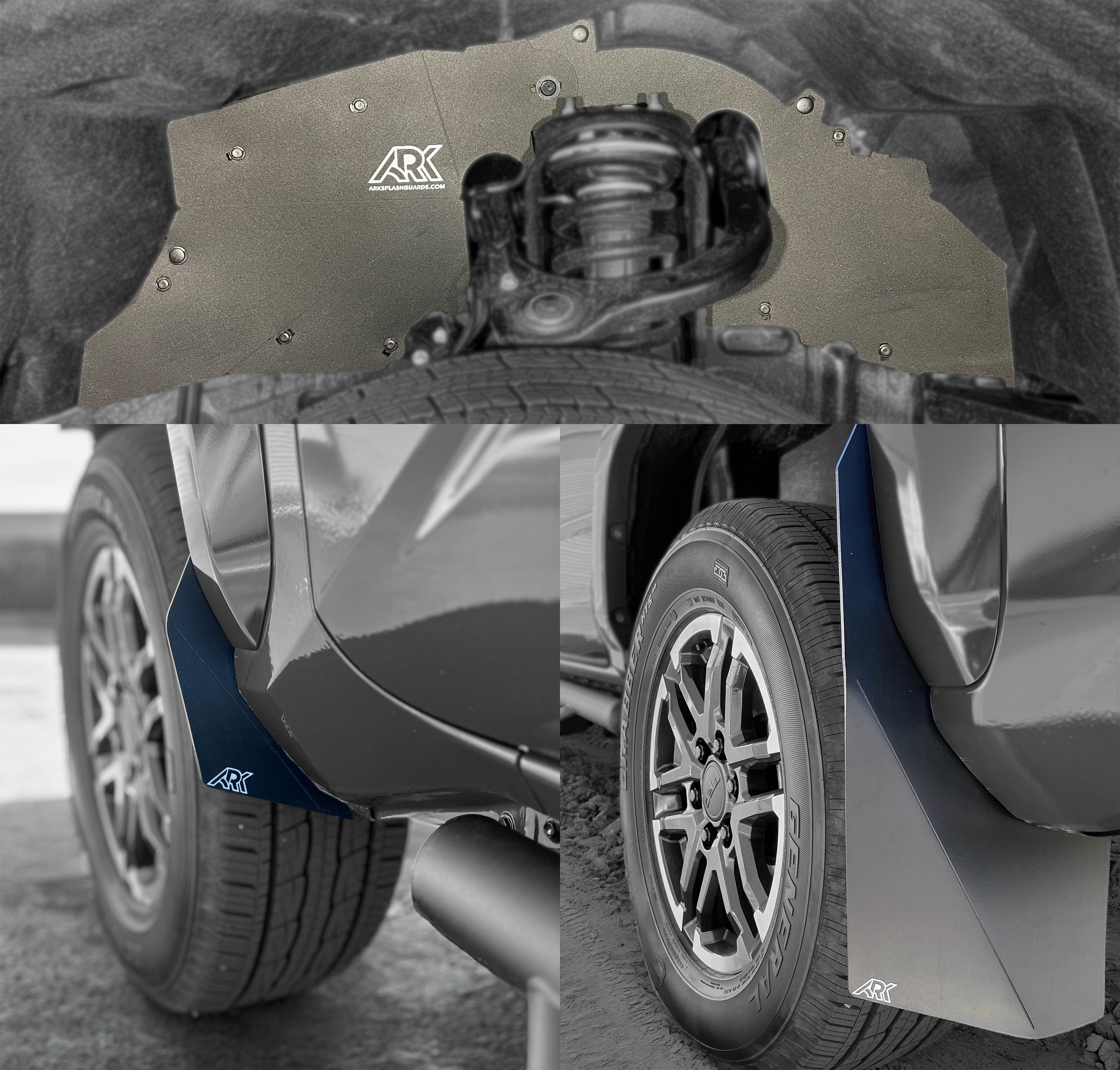 2024+ Toyota Tacoma TriXpoly splash guards and mudflaps designed for enhanced protection and durability.