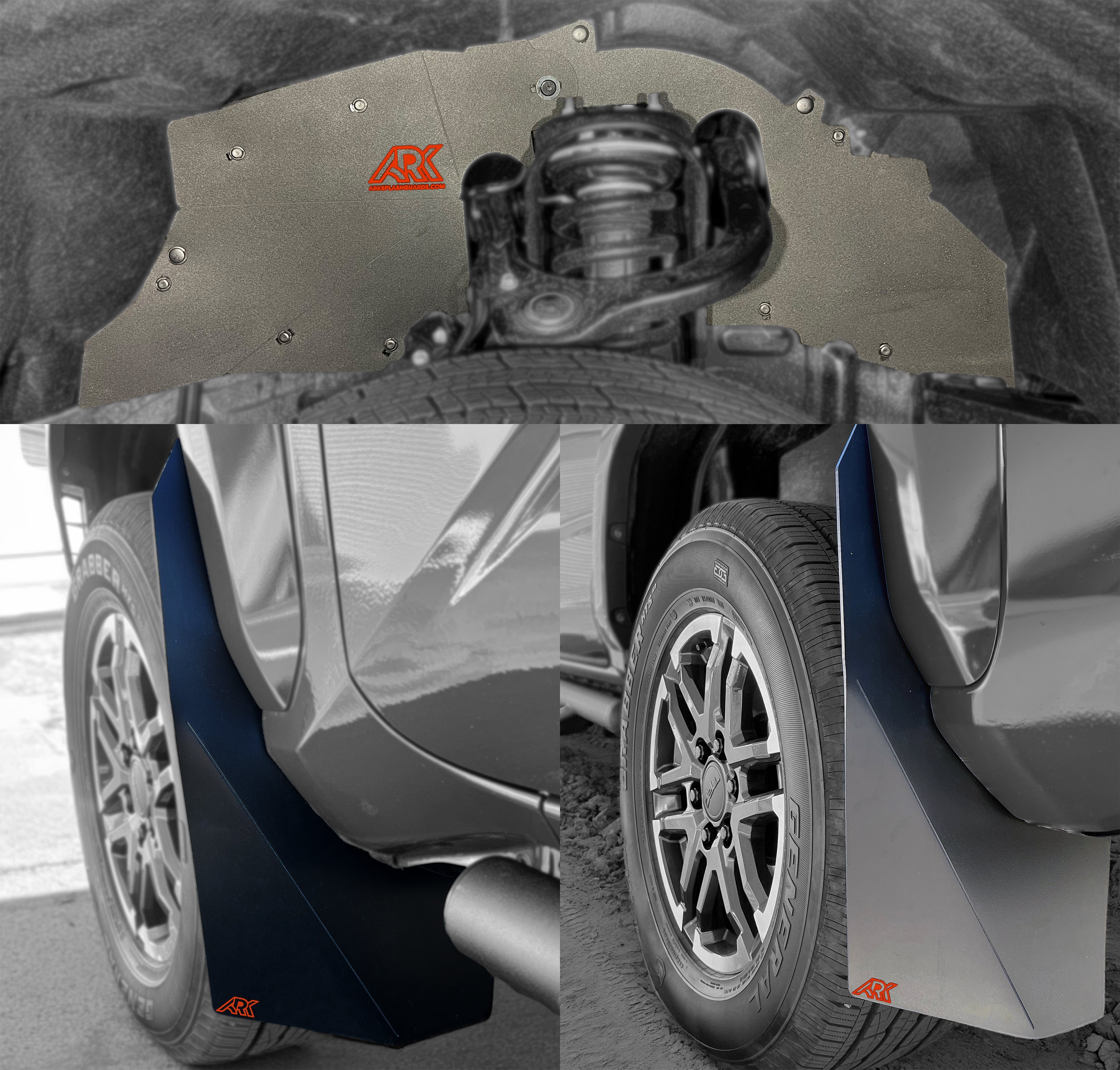 2024+ Toyota Tacoma TriXpoly splash guards and mudflaps, designed for enhanced protection and durability on off-road adventures.