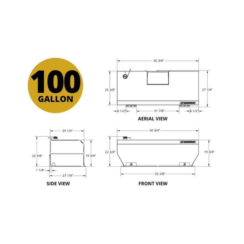 Transfer Flow 100 Gallon In-Bed Auxiliary Diesel Fuel Tank System - TRAX 4 Model 0800116758