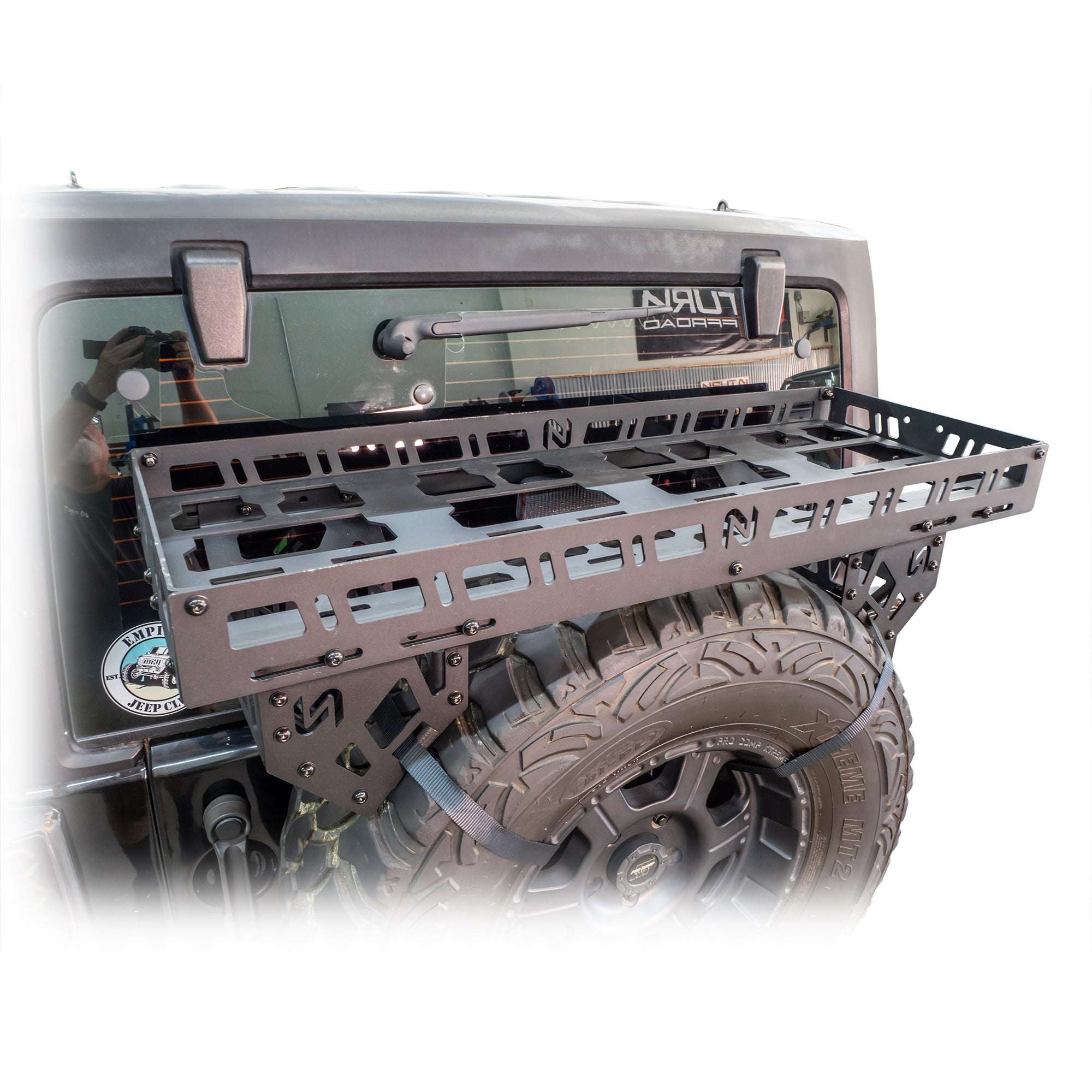 Spare Tire Storage Rack for Universal Externally Mounted Spare Tires