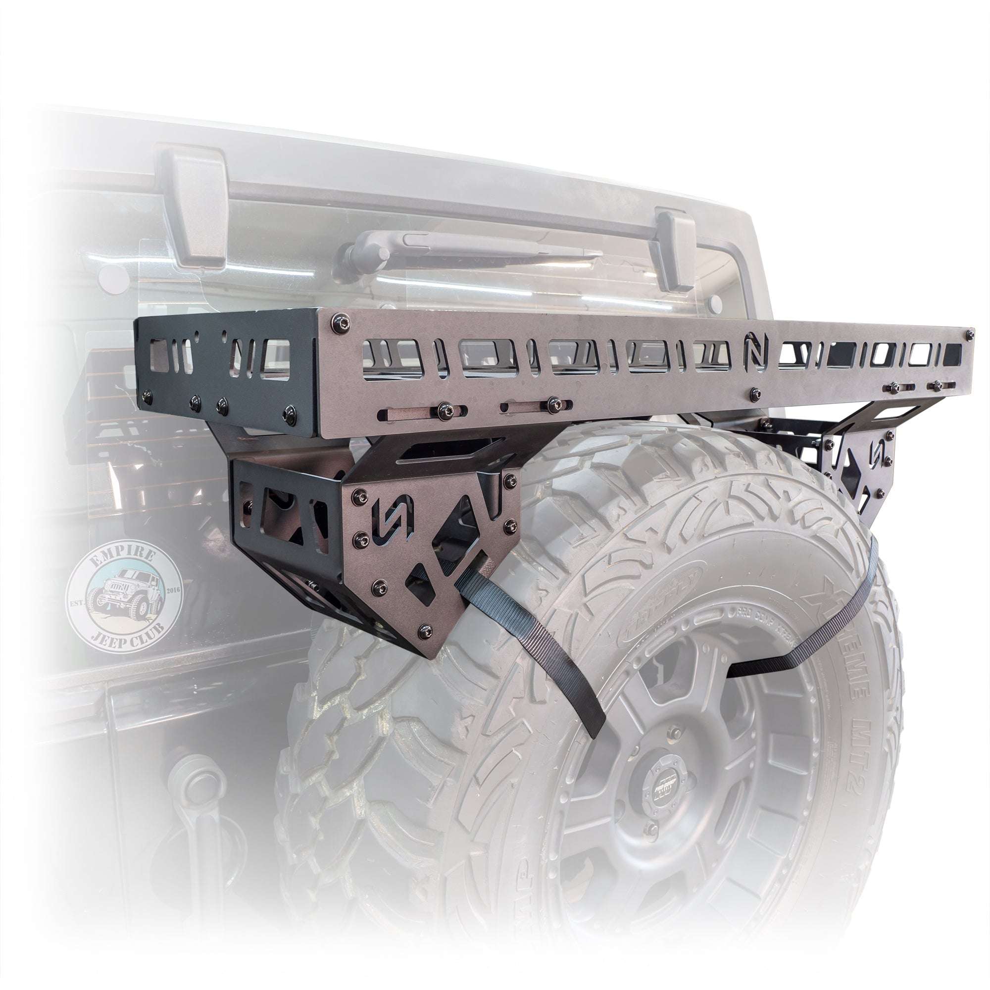 Spare Tire Storage Rack for Universal Externally Mounted Spare Tires