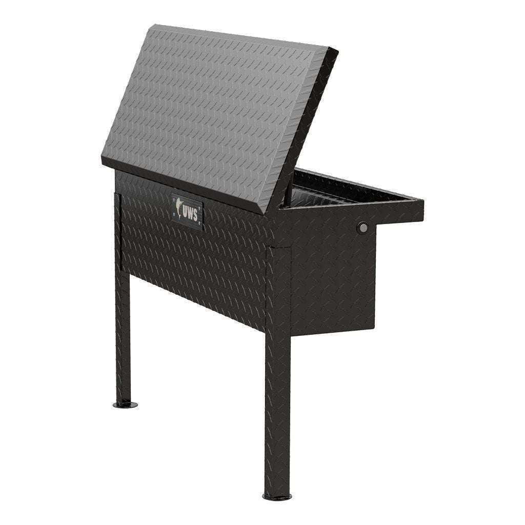 UWS Gloss Black Aluminum 36" Truck Side Tool Box - Low Profile Model TBSM-36-LP-BLK