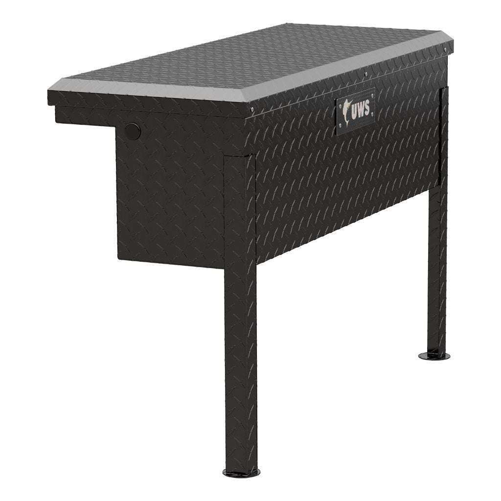 UWS Gloss Black Aluminum 36" Truck Side Tool Box - Low Profile Model TBSM-36-LP-BLK