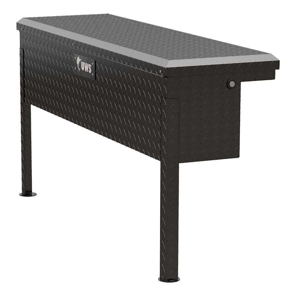 UWS Gloss Black Aluminum 48" Truck Side Tool Box - Low Profile Model TBSM-48-LP-BLK