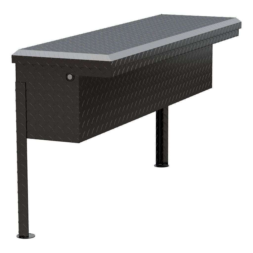 UWS Gloss Black Aluminum 48" Truck Side Tool Box - Low Profile Model TBSM-48-LP-BLK