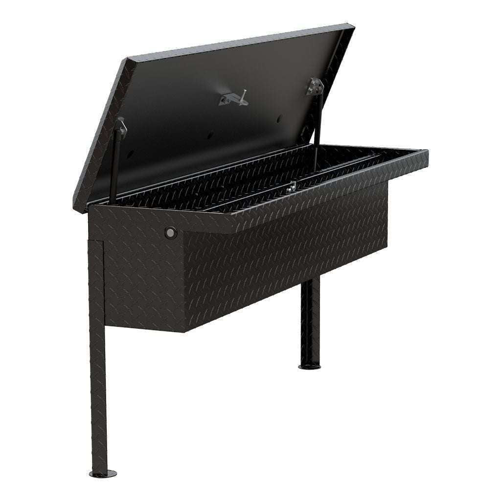 UWS Gloss Black Aluminum 48" Truck Side Tool Box - Low Profile Model TBSM-48-LP-BLK