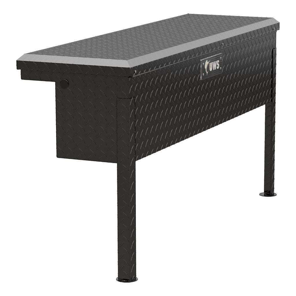 UWS Gloss Black Aluminum 48" Truck Side Tool Box - Low Profile Model TBSM-48-LP-BLK