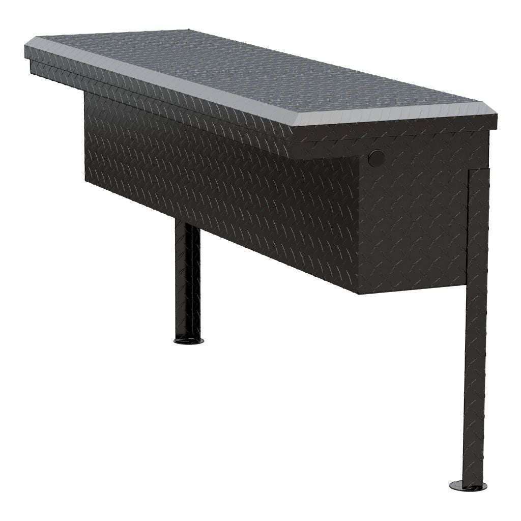 UWS Gloss Black Aluminum 48" Truck Side Tool Box - Low Profile Model TBSM-48-LP-BLK