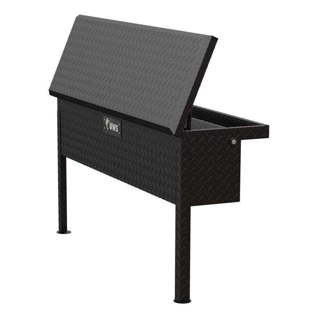 UWS Matte Black Aluminum 48" Truck Side Tool Box - Low Profile Model TBSM-48-LP-MB