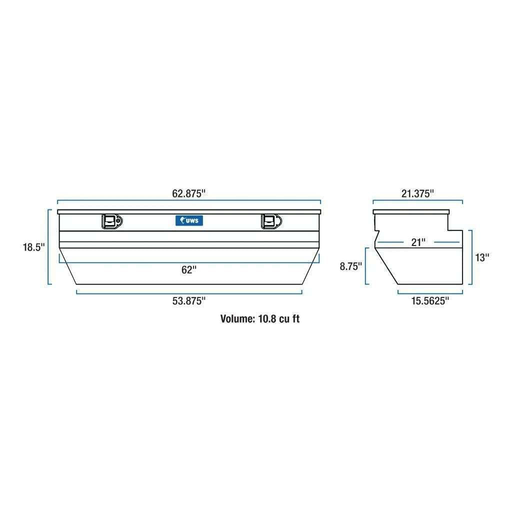 UWS 62" Wedged Angled Utility Chest Box Model TBC-62-WN