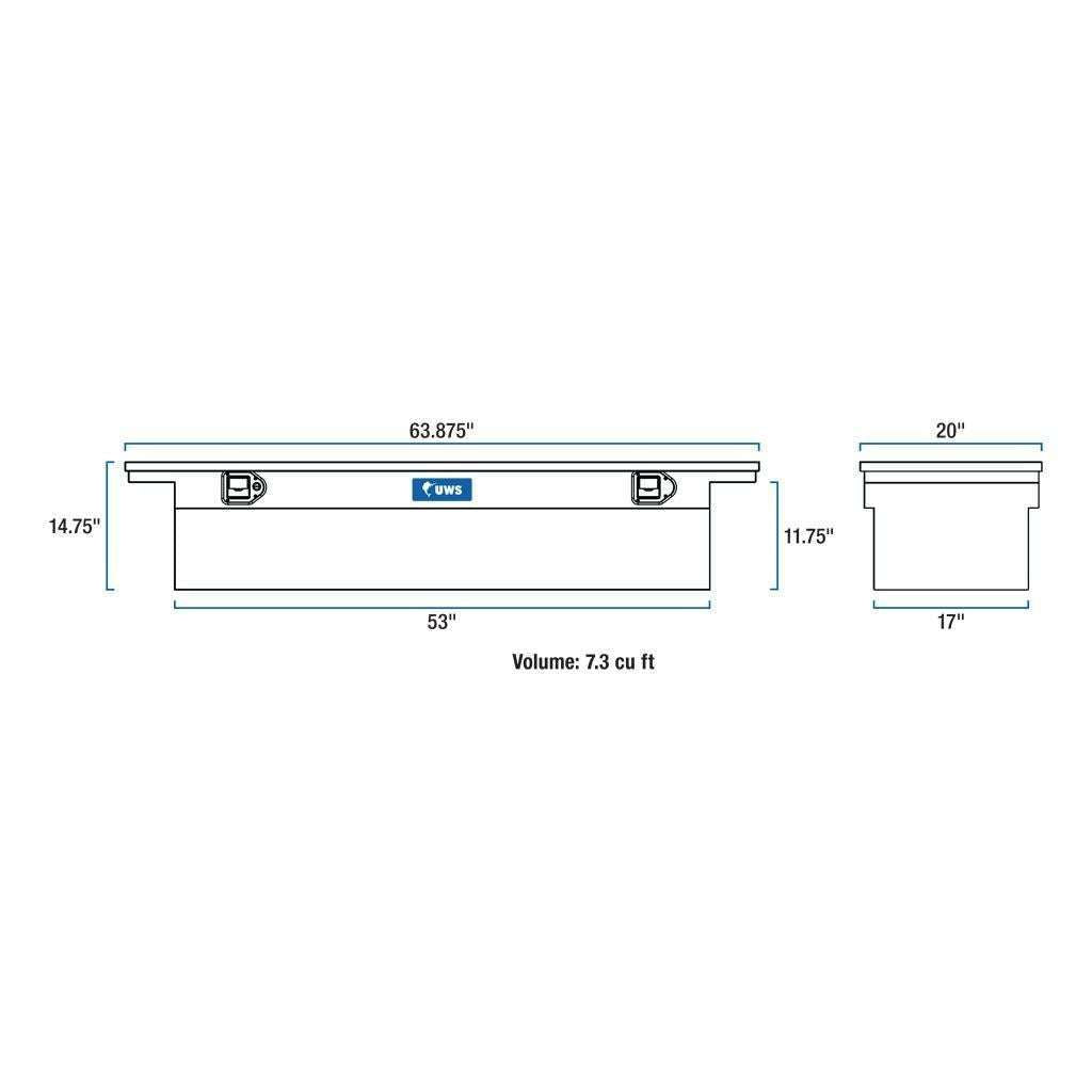 UWS 63" Crossover Truck Tool Box - Low Profile Model TBS-63-LP