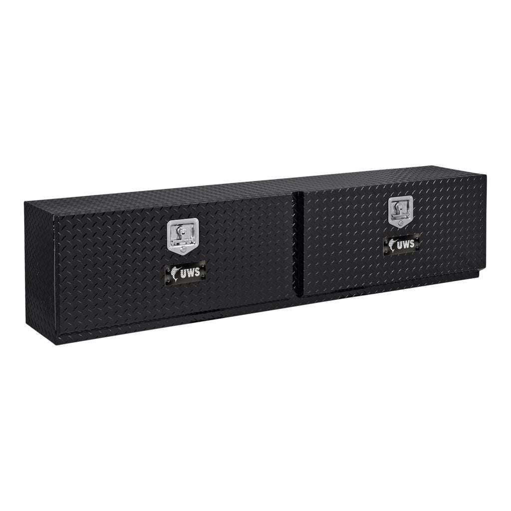 UWS Gloss Black Aluminum 90" Double-Door Topside Truck Tool Box Model TBTS-90-BLK