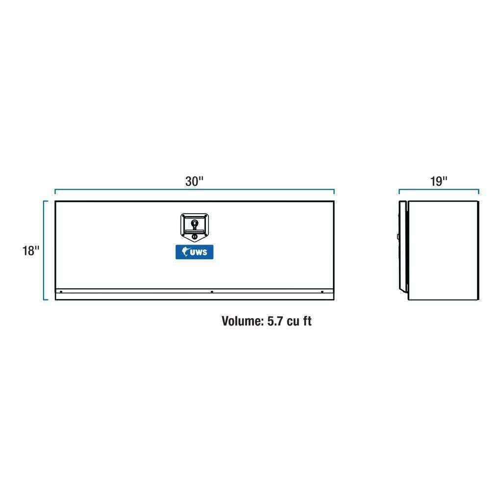 UWS Bright Aluminum 30" Single-Door Underbody Tool Box Model TBUB-30