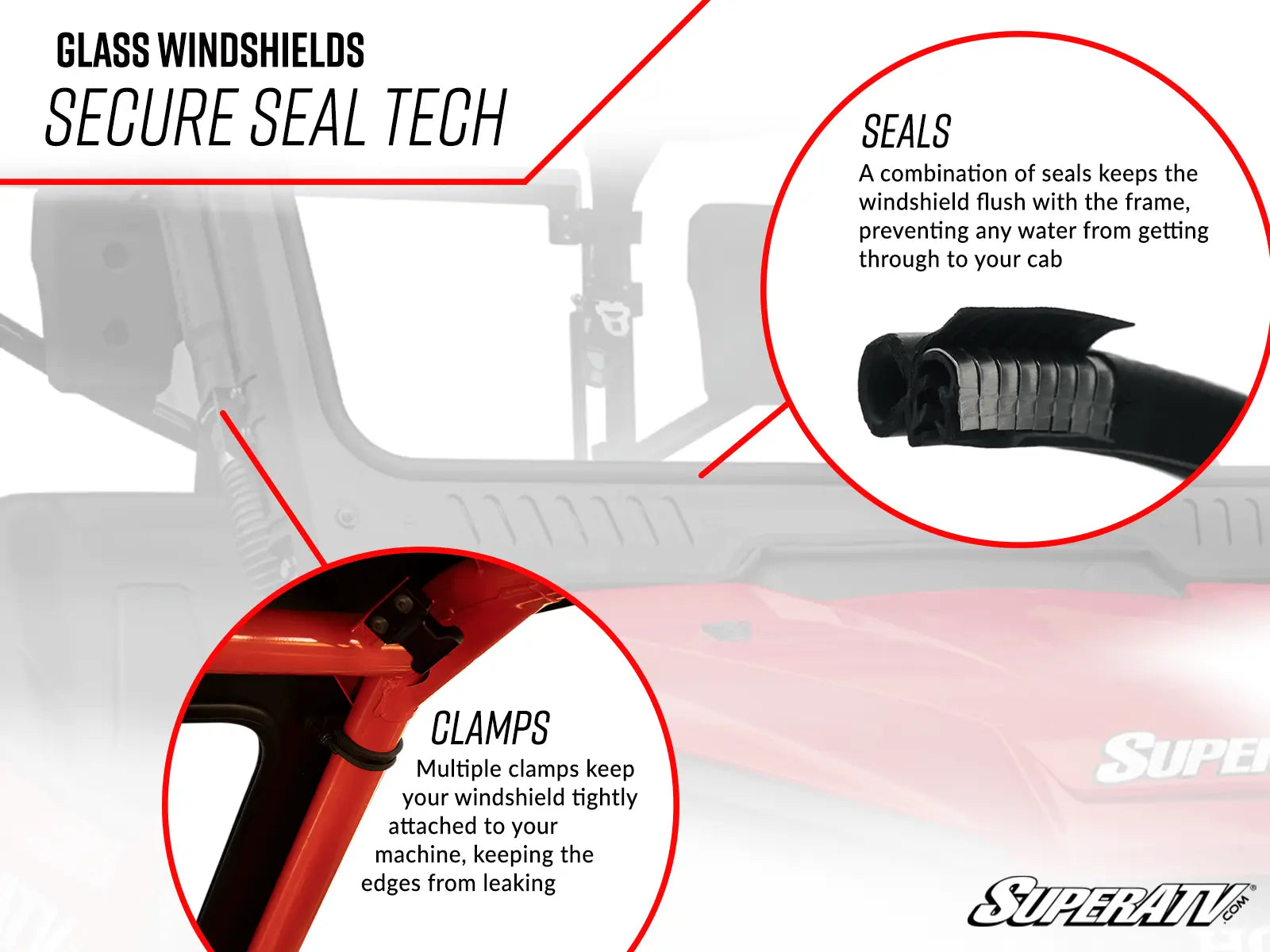 SuperATV - RANGER 1000 GLASS WINDSHIELD