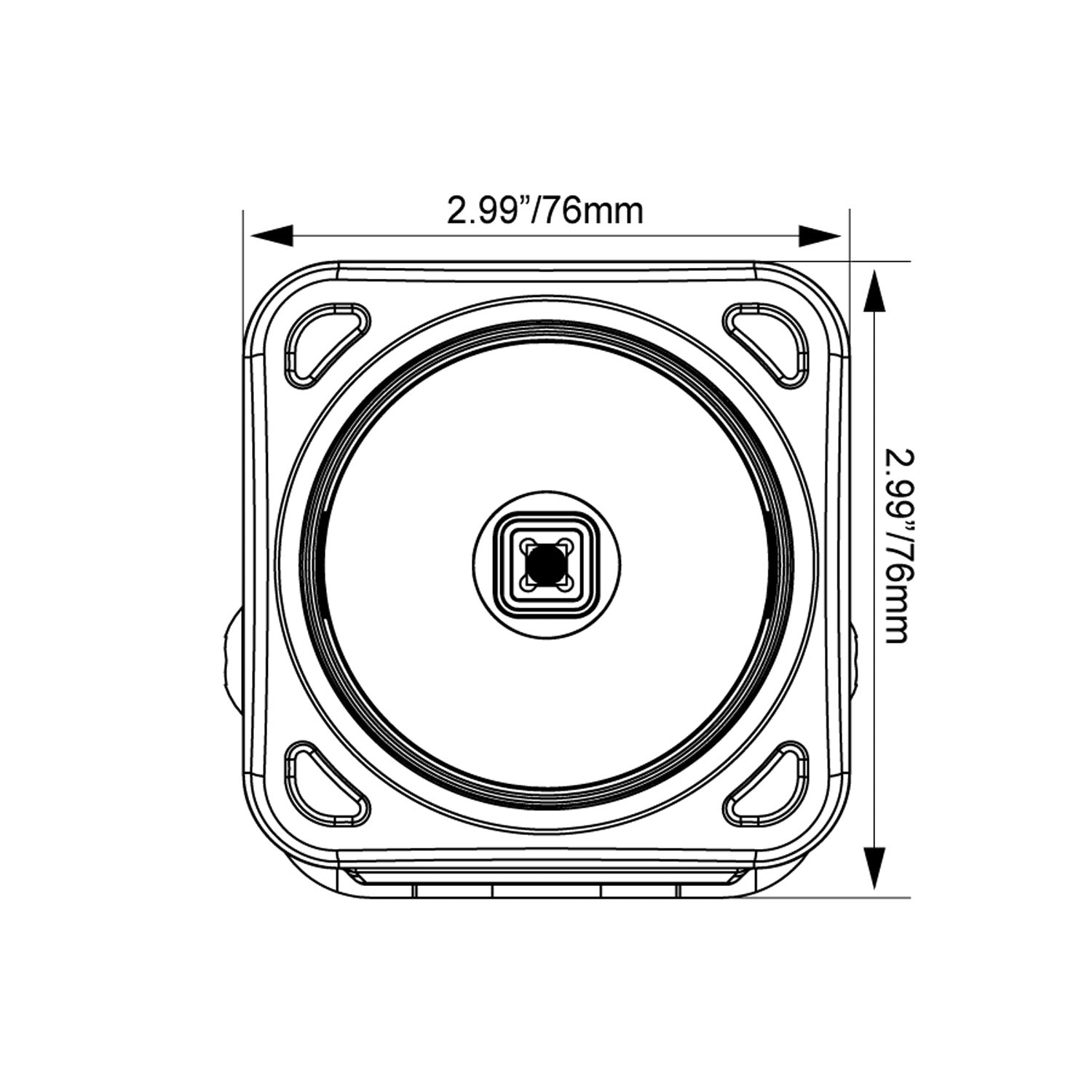 3" Optimus Square 15º Beam with Amber Halo LED Light Kit
