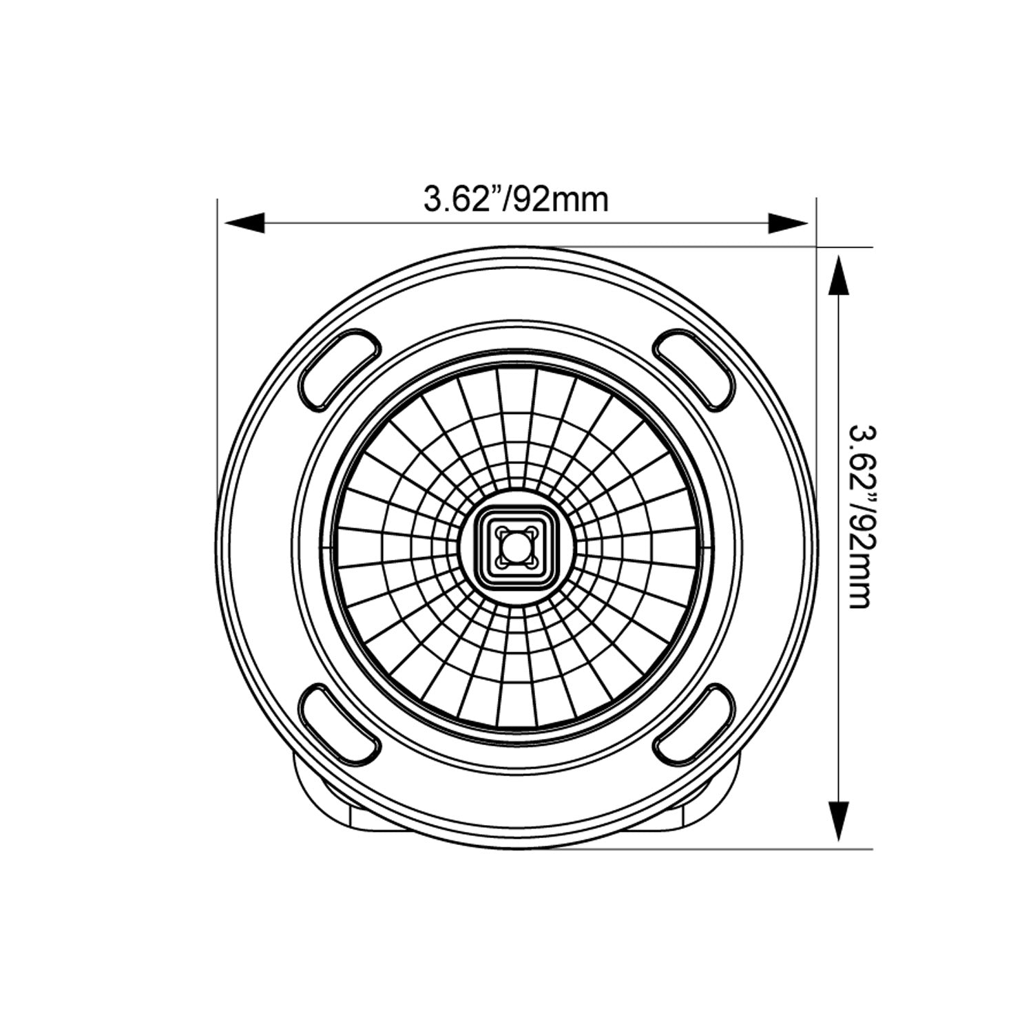 3.7" Optimus Round 15º Beam with Amber Halo LED Light