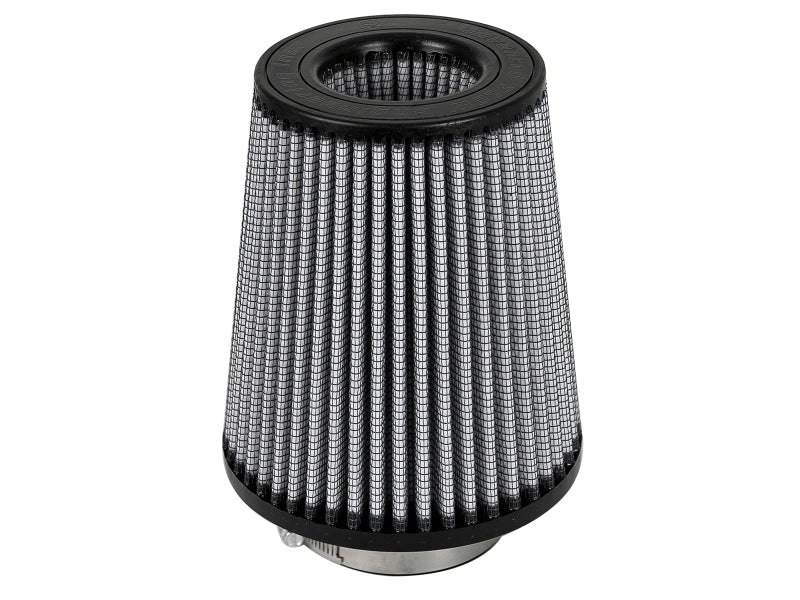 aFe MagnumFLOW Pro DRY S Universal Air Filter with a 3-inch inlet, 6-inch base, 4.5-inch top, and 7-inch height.