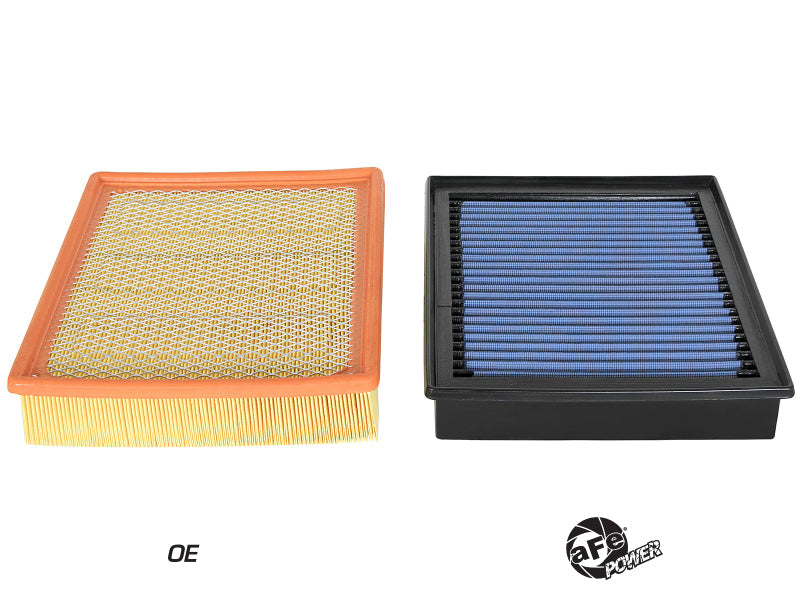 aFe MagnumFLOW Air Filters for GM Silverado/Sierra 99-12 V6/V8, showcasing OE and aftermarket designs for improved airflow.