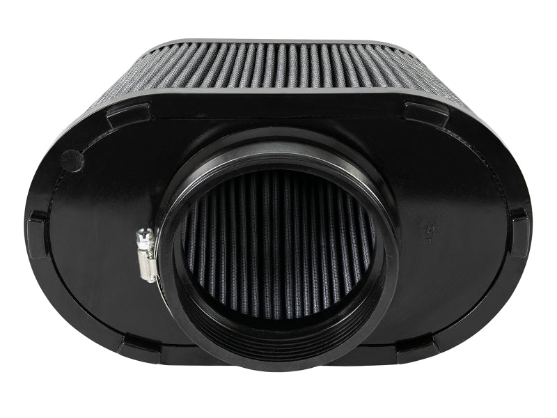 aFe Magnum FLOW Pro DRY S Universal Air Filter with a 5-inch inlet and 9-inch height, designed for optimal airflow and performance.