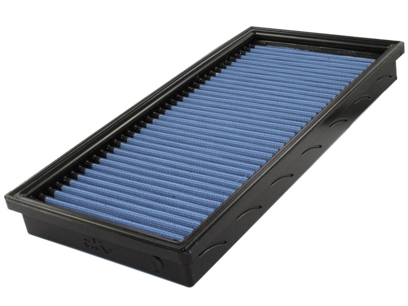 aFe MagnumFLOW Air Filter for Jeep Cherokee 97-11, featuring a blue filter media and durable frame for enhanced airflow.
