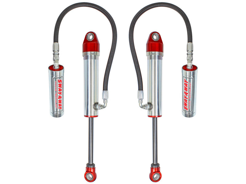 aFe 97-17 Nissan Patrol Sway-A-Way 2.5in Rear Shock Kit with remote reservoir for enhanced offroad performance and OE ride height.