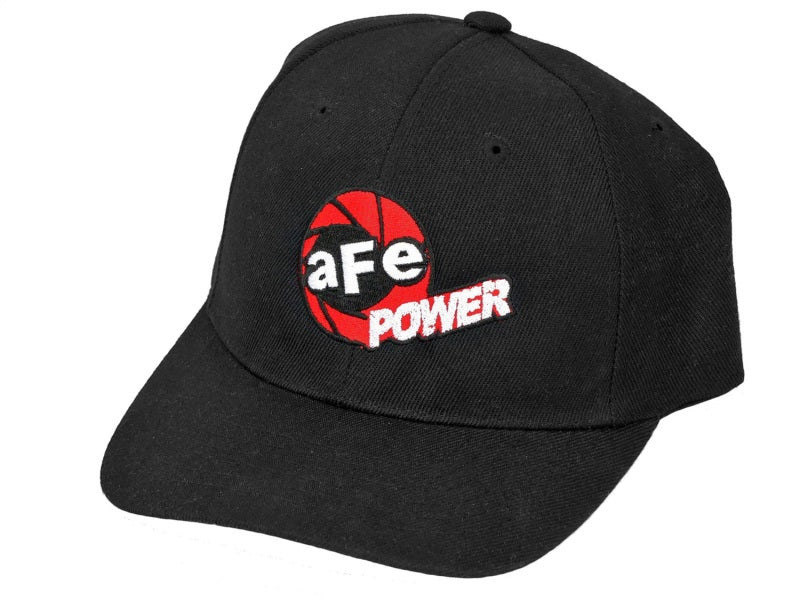 Black cap featuring aFe Power logo with red and white embroidery, designed for automotive enthusiasts.