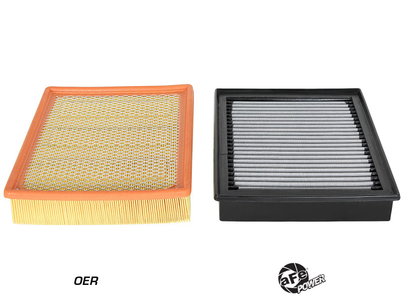 aFe MagnumFLOW Air Filters for GM Silverado/Sierra 99-12 V6/V8, featuring a traditional filter and a high-performance option.