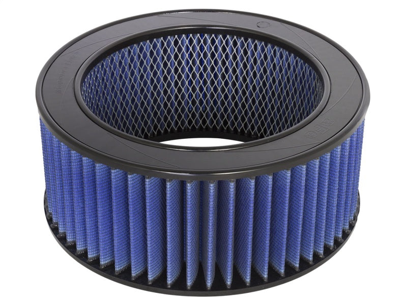 aFe MagnumFLOW Air Filter for Ford Trucks 83-94 V8 7.3L, featuring a blue filter media and durable construction for enhanced airflow.