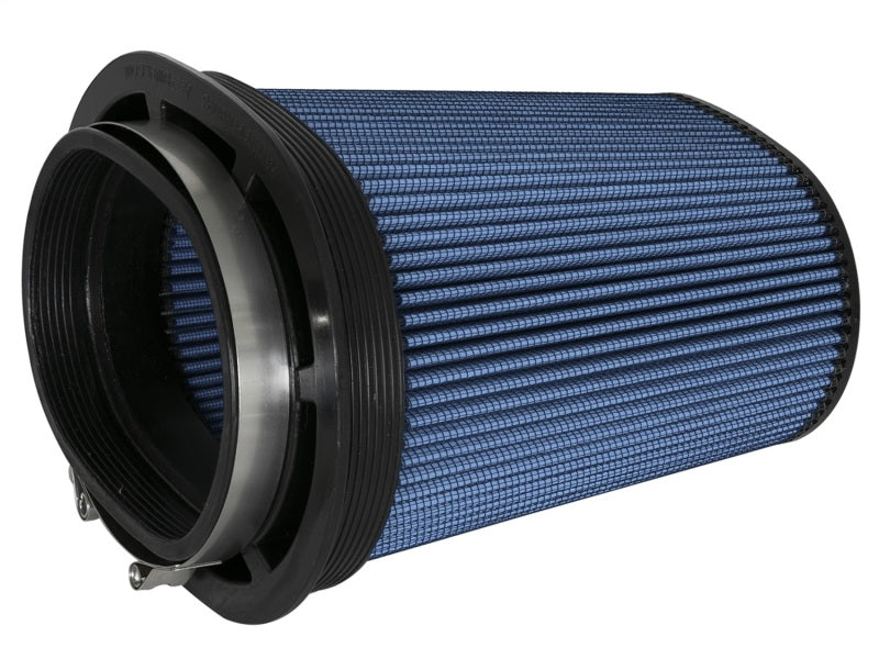 aFe Magnum FLOW Pro 5R replacement air filter with a blue filter media, designed for enhanced airflow and performance.