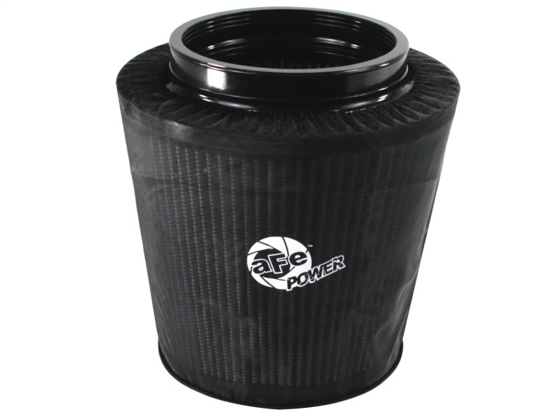 aFe MagnumSHIELD Pre-Filter designed for enhanced engine protection and performance, featuring a durable black material.