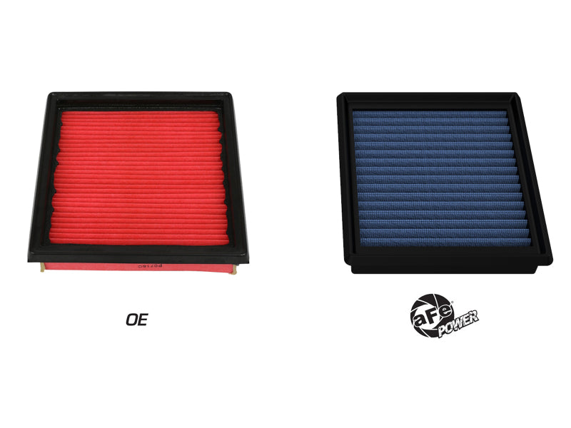 aFe MagnumFLOW Air Filters comparison for Nissan 370Z 09-11 V6-3.7L, showcasing OE and aftermarket options for enhanced performance.